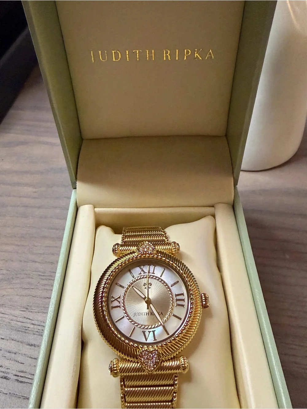 Judith Ripka Goldtone Stainless Steel Avignon Watch with CZ Accents